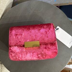 Mango Pink Velvet Clutch